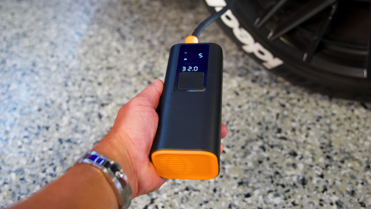 Portable Car Air Pump – Wireless or Wired, Always Ready