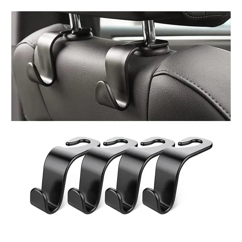 4-Pack Carbon Fiber Car Seat Hooks – Hang It Like a Pro