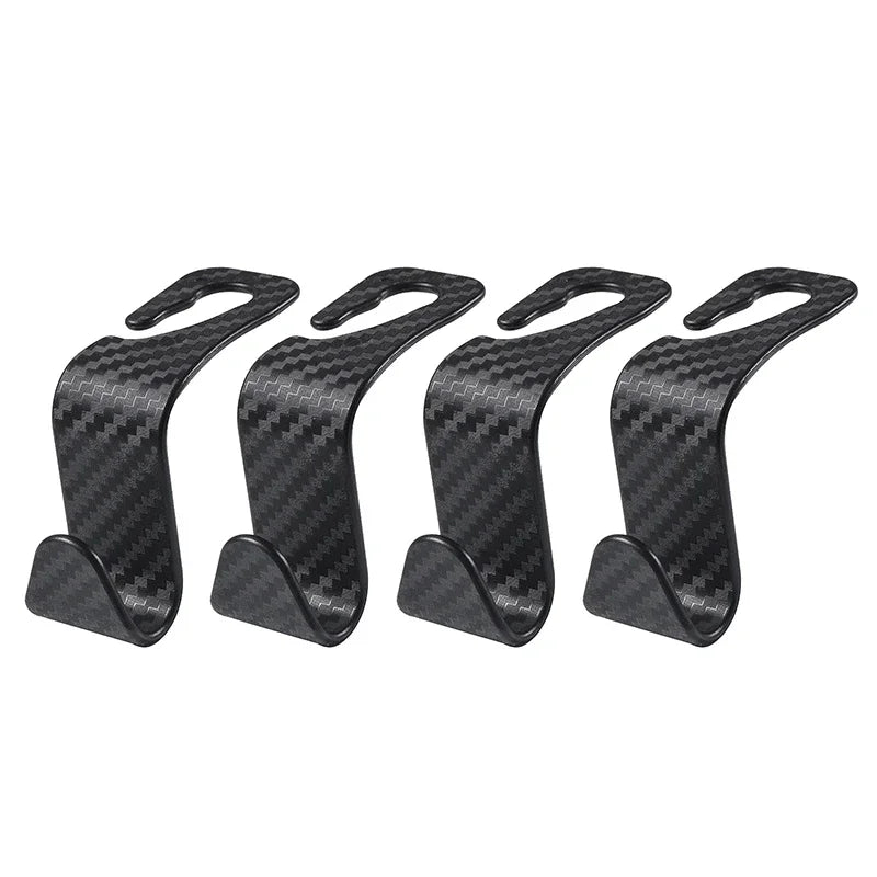 4-Pack Carbon Fiber Car Seat Hooks – Hang It Like a Pro