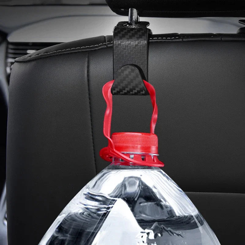 4-Pack Carbon Fiber Car Seat Hooks – Hang It Like a Pro